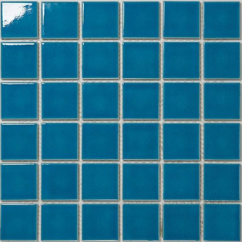 48x48mm Petrol Blue Ice Crack Porcelain Mosaic Tiles TQ24-4822-11