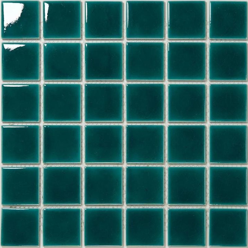 48x48mm Forest Green Ice Crack Porcelain Mosaic Tiles TQ24-4822-15