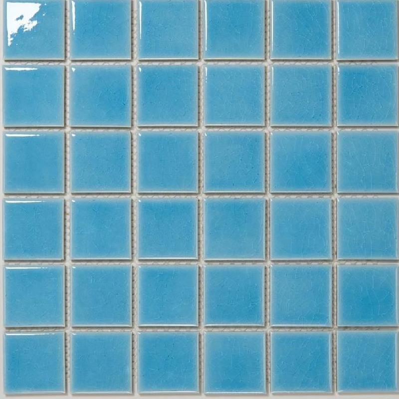 48x48mm Sky Blue Ice Crack Porcelain Mosaic Tiles TQ24-4822-2