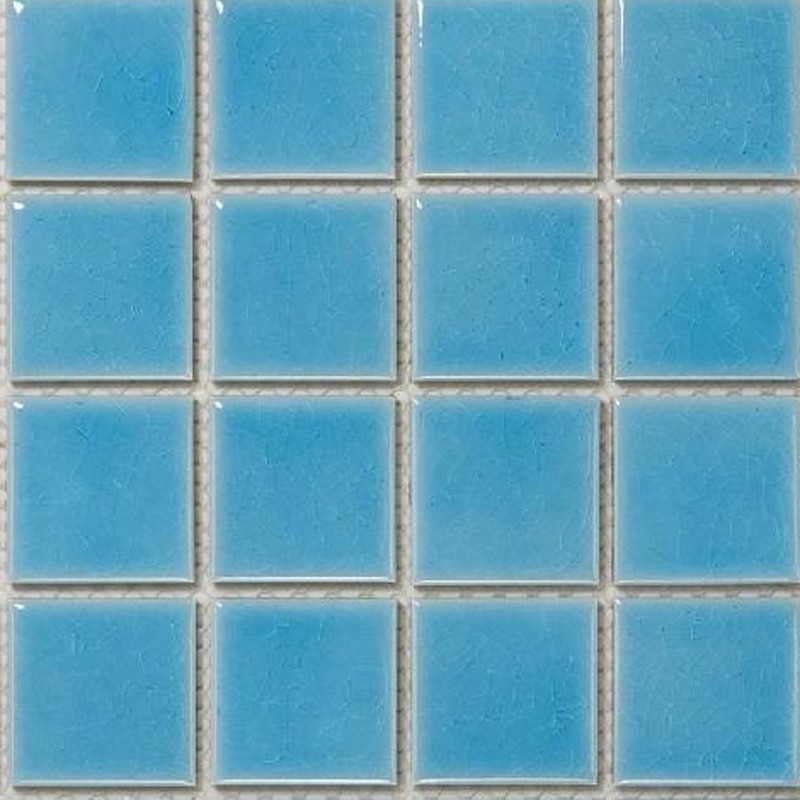 48x48mm Sky Blue Ice Crack Porcelain Mosaic Tiles TQ24-4822-2
