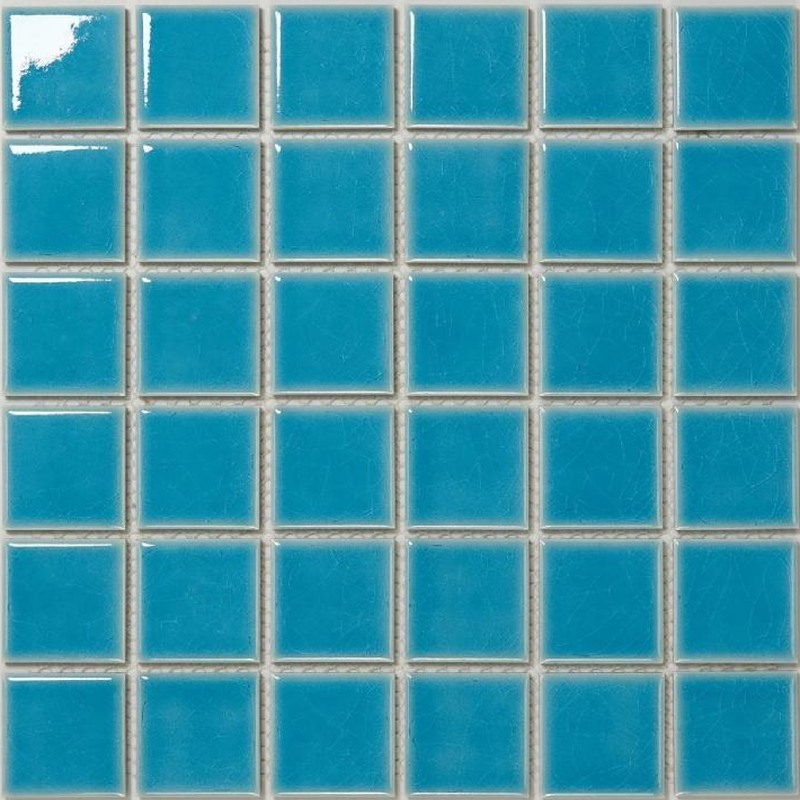 48x48mm Turquoise Blue Ice Crack Porcelain Mosaic Tiles TQ24-4822-3