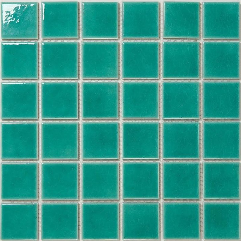 48x48mm Emerald Green Ice Crack Porcelain Mosaic Tiles TQ24-4822-4