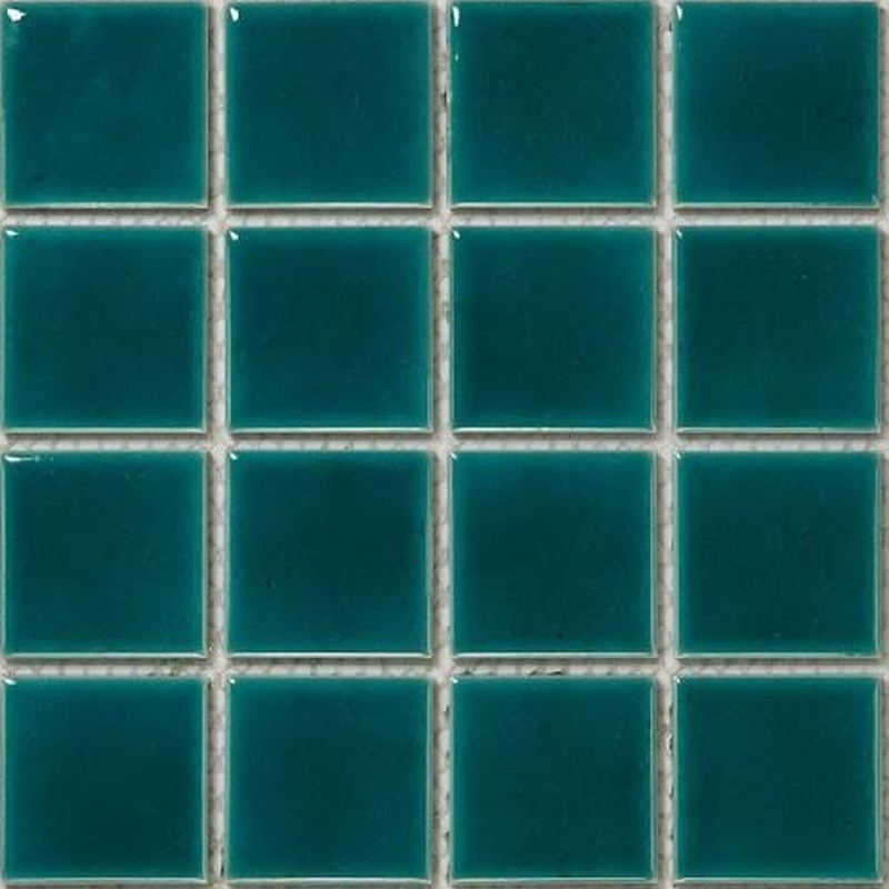 48x48mm Deep Teal Ice Crack Porcelain Mosaic Tiles TQ24-4822-681