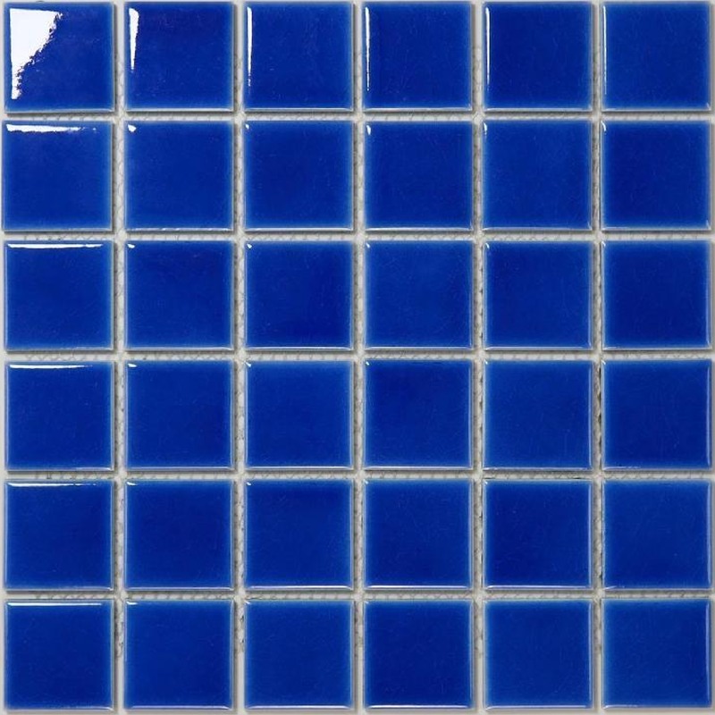 48x48mm Cobalt Blue Ice Crack Porcelain Mosaic Tiles TQ24-4822-6