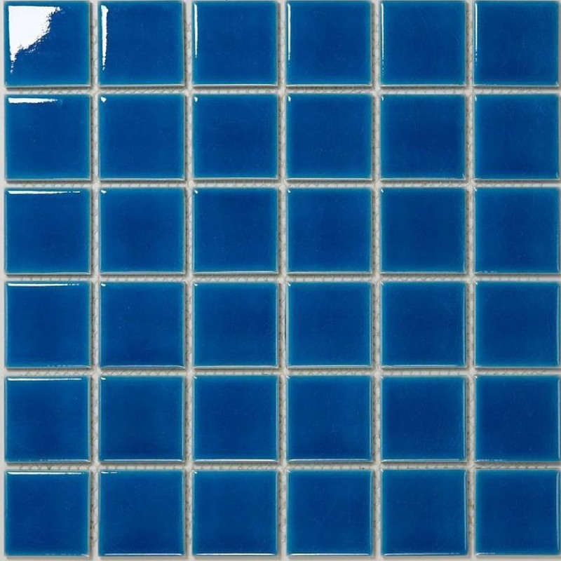 48x48mm Deep Azure Blue Ice Crack Porcelain Mosaic Tiles TQ24-4822-9