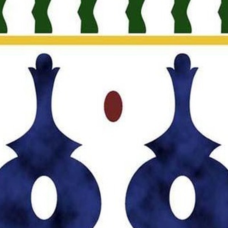150x300mm Blue Green Baluster Border Tiles TQ39-CN15L19