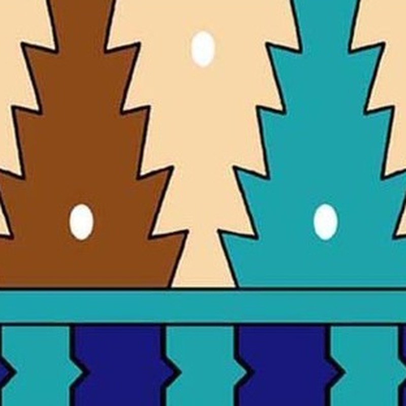 150x300mm Teal Ochre Stepped Border Tiles TQ39-CN15L20