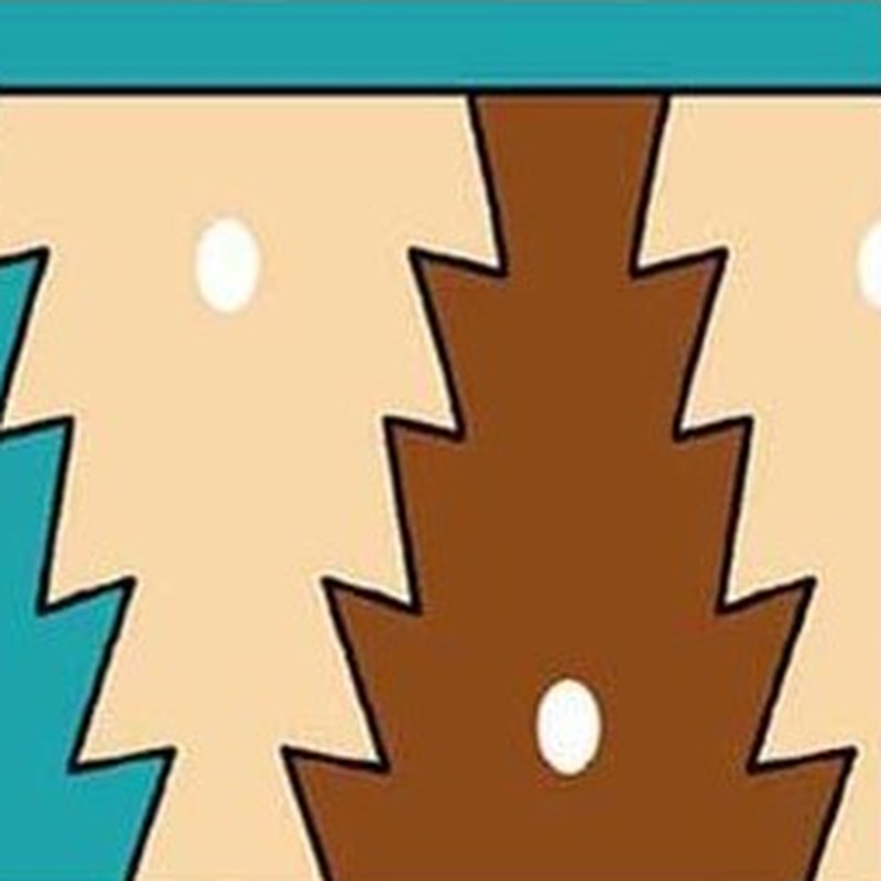 150x300mm Teal Ochre Stepped Border Tiles TQ39-CN15L20