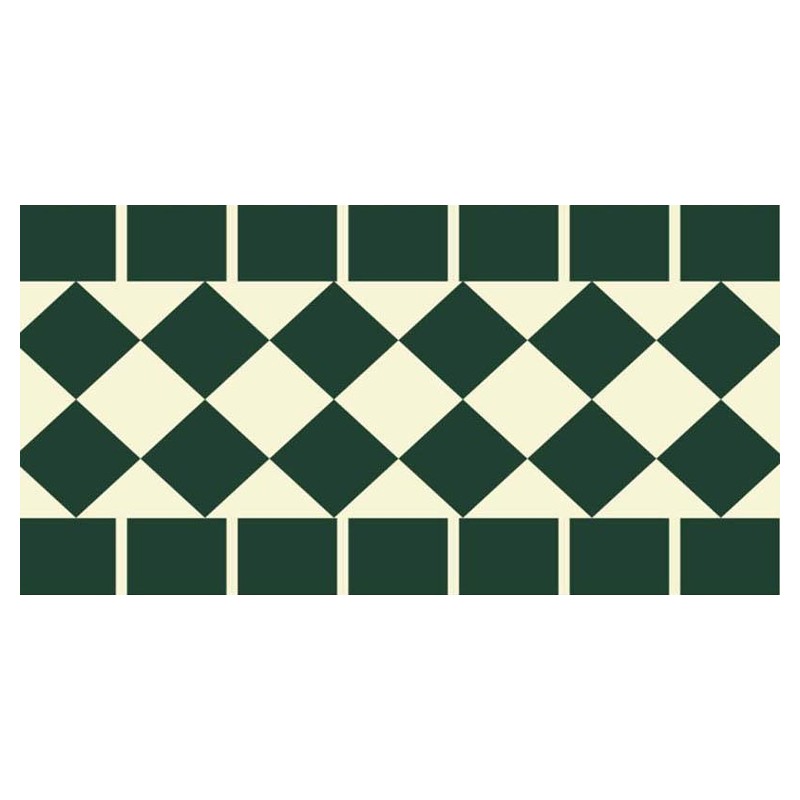 150x300mm Green Cream Diamond Border Tiles TQ39-CN15L27