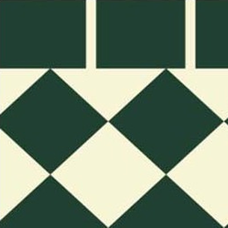 150x300mm Green Cream Diamond Border Tiles TQ39-CN15L27