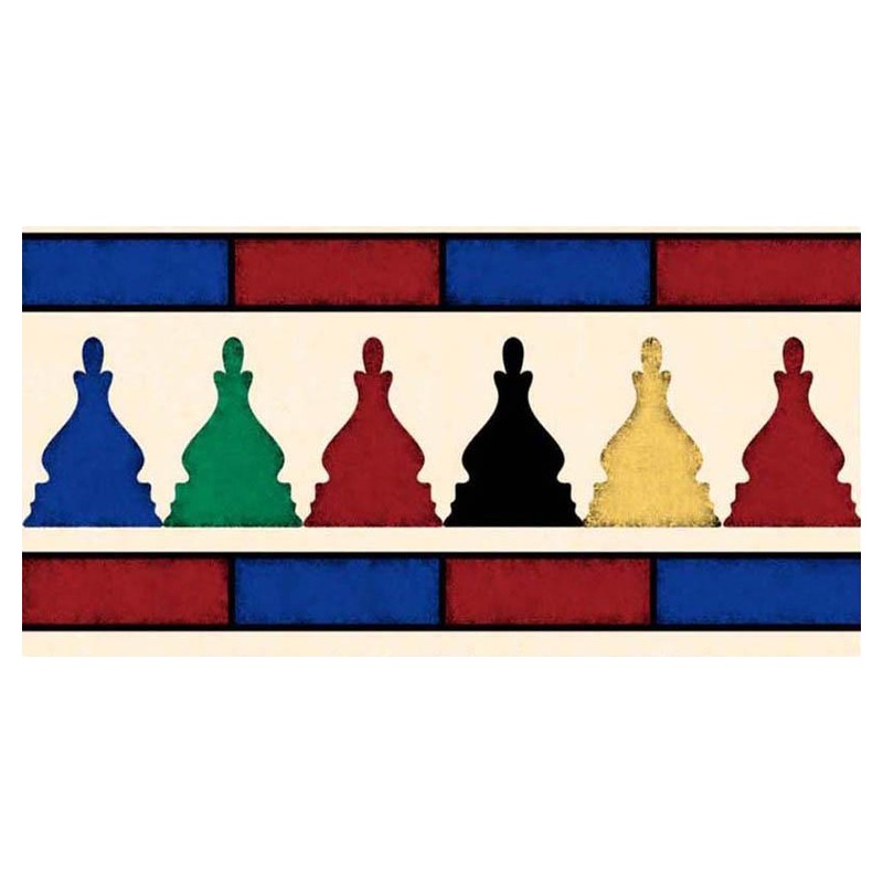 150x300mm Multicolour Silhouette Border Tiles TQ39-CN15L29