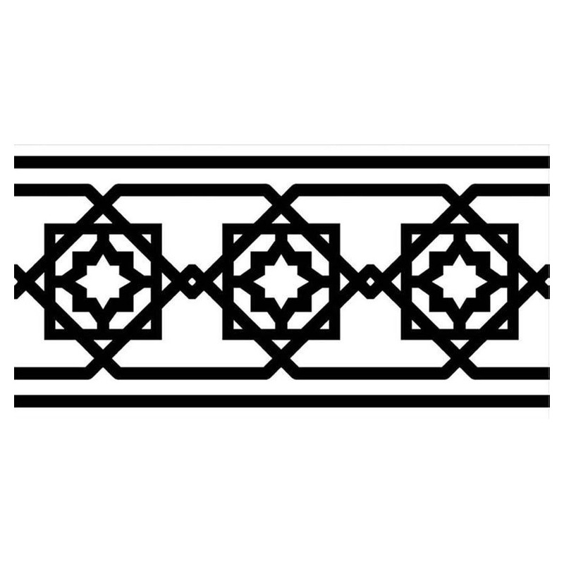 150x300mm Black White Scroll Border Tiles TQ39-CN15L33