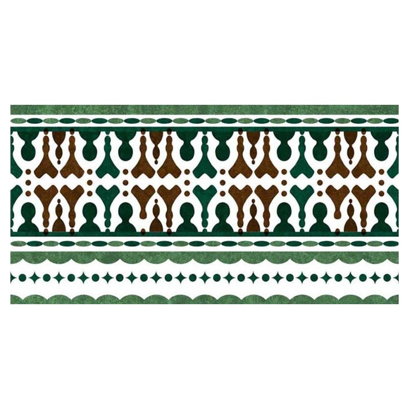 150x300mm Green Cream Ornamental Border Tiles TQ39-CN15L34