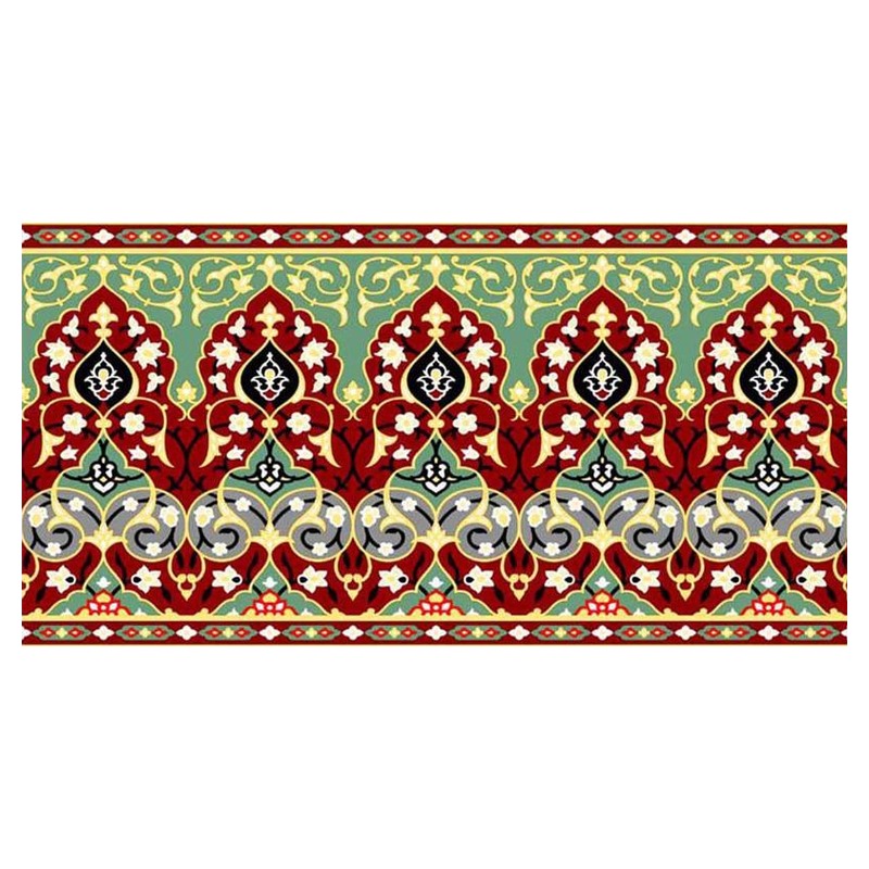 150x300mm Red Cream Ornamental Border Tiles TQ39-CN15L35