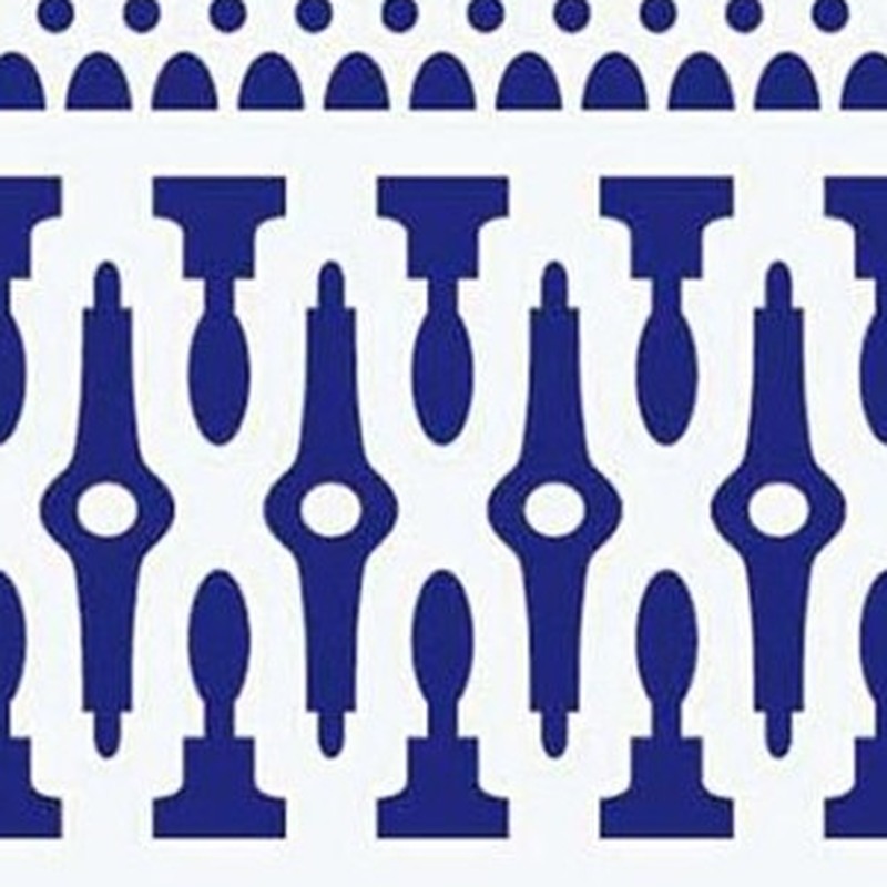 150x300mm Blue Dotted Baluster Border Tiles TQ39-CN15L37