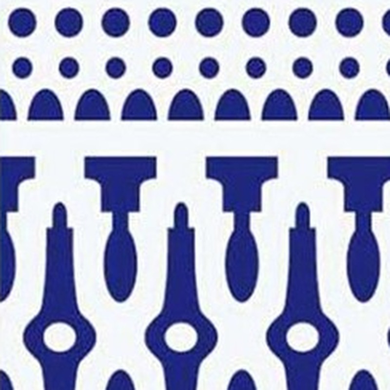 150x300mm Blue Dotted Baluster Border Tiles TQ39-CN15L37
