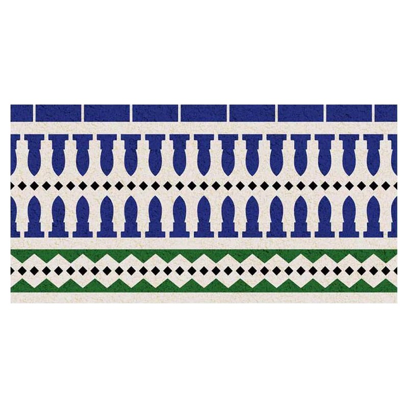 150x300mm Blue Cream Baluster Border Tiles TQ39-CN15L38