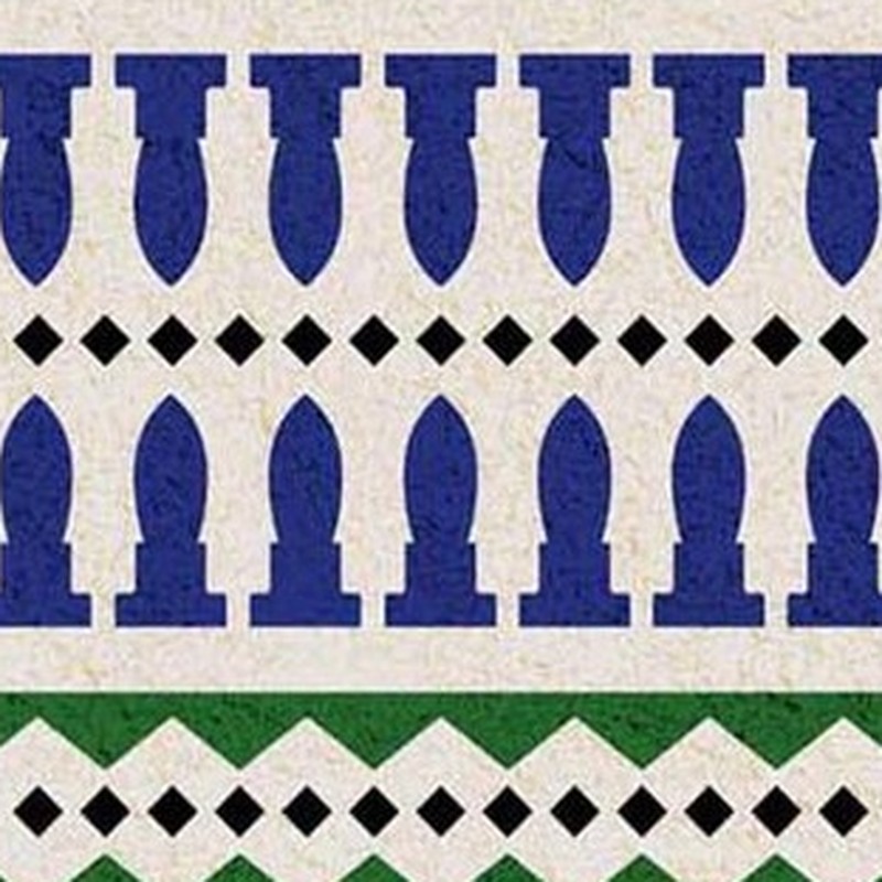 150x300mm Blue Cream Baluster Border Tiles TQ39-CN15L38
