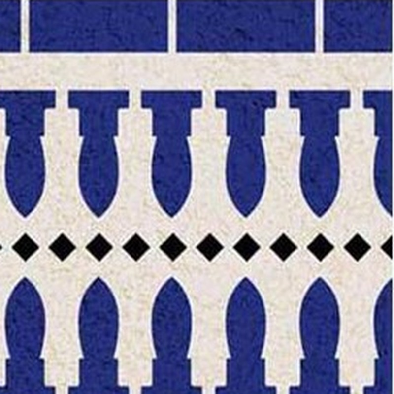 150x300mm Blue Cream Baluster Border Tiles TQ39-CN15L38
