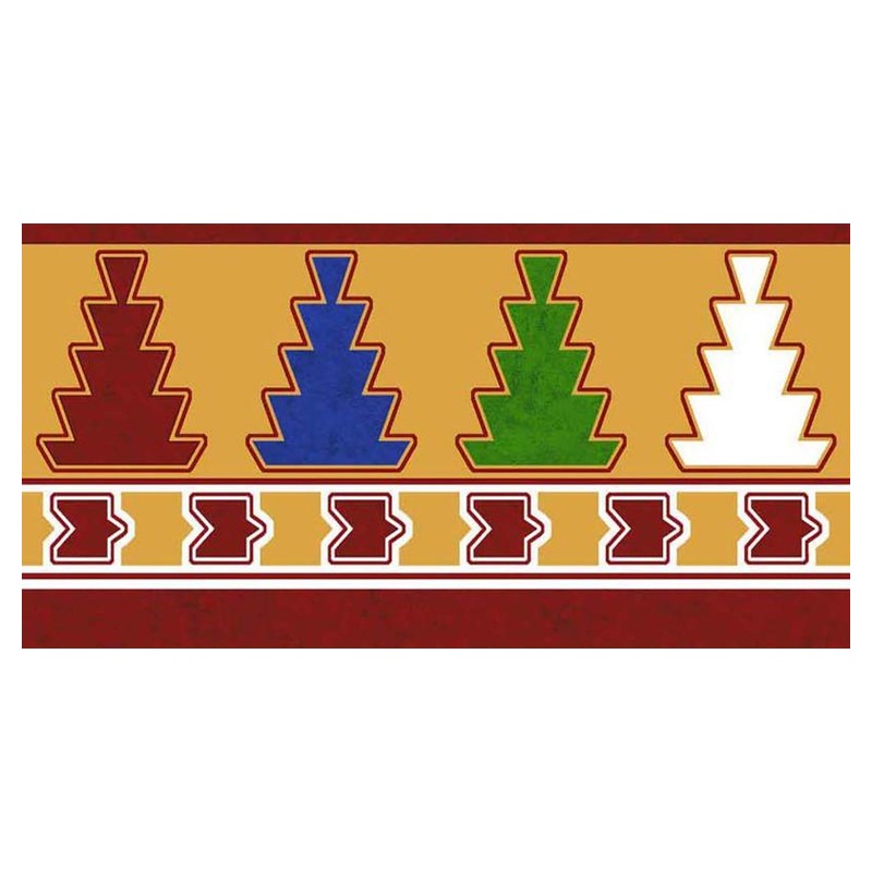 150x300mm Multicolour Stepped Star Border Tiles TQ39-CN15L39