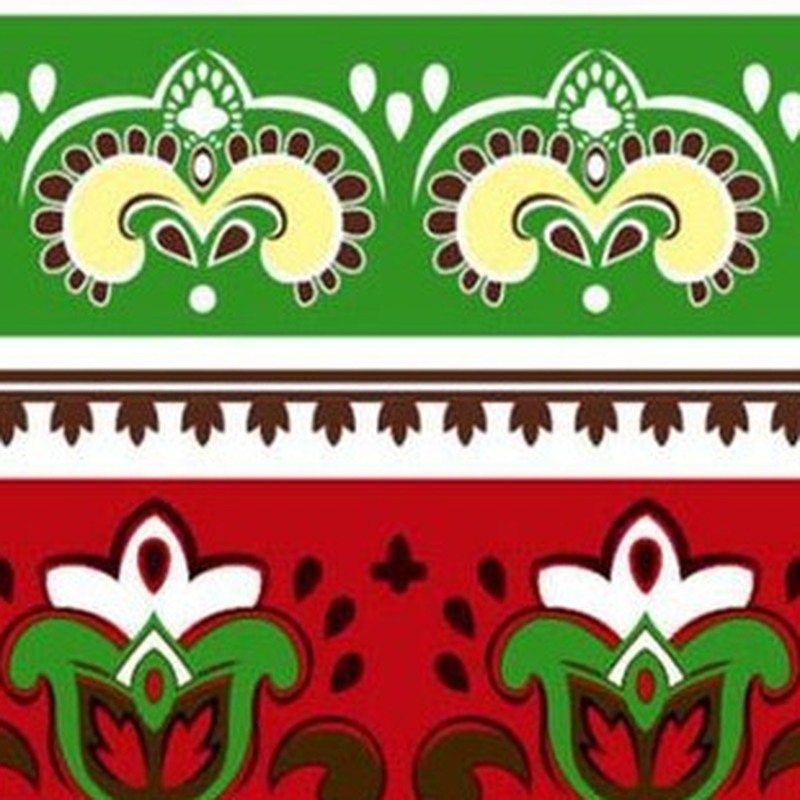 150x300mm Red White Ornamental Border Tiles TQ39-CN15L42