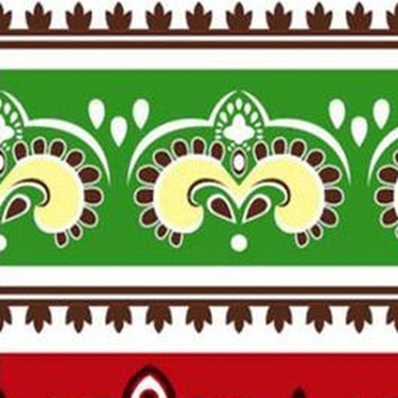 150x300mm Red White Ornamental Border Tiles TQ39-CN15L42