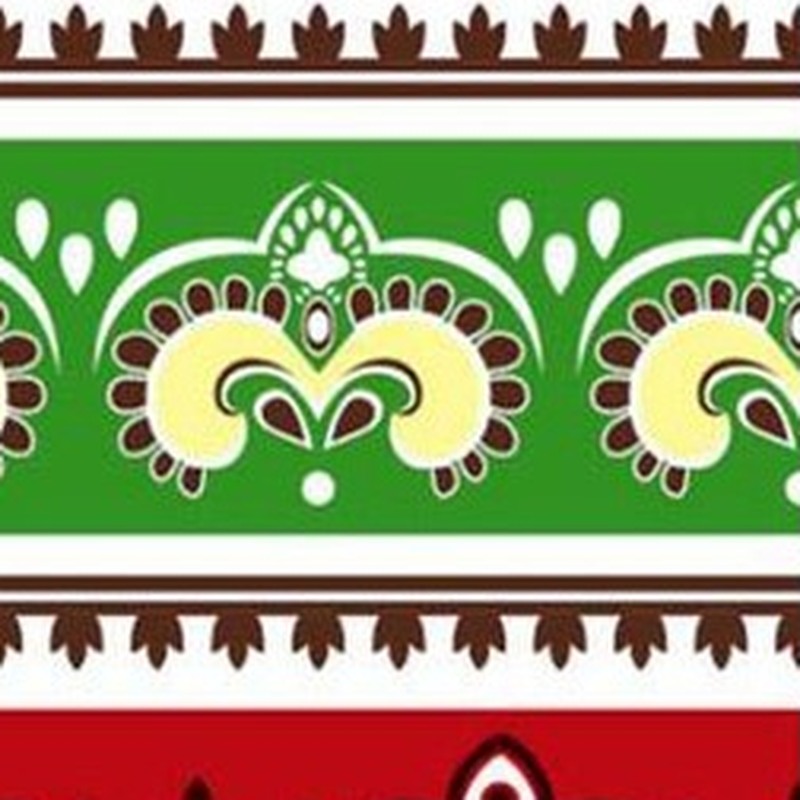 150x300mm Red White Ornamental Border Tiles TQ39-CN15L42