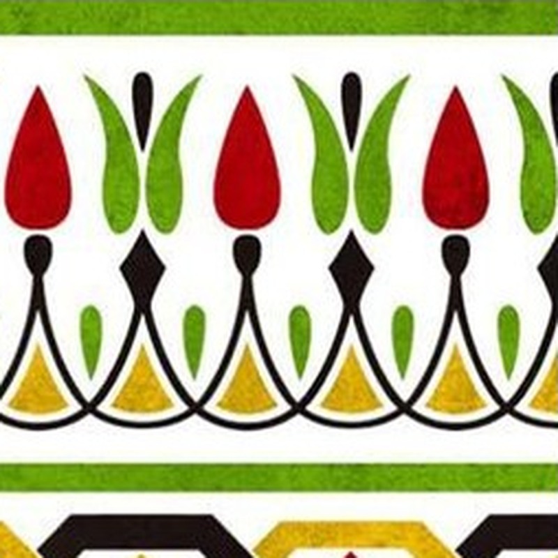150x300mm Green Red Baluster Border Tiles TQ39-CN15L50