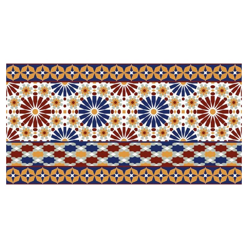 150x300mm Multicolour Floral Medallion Border Tiles TQ39-CN15L54