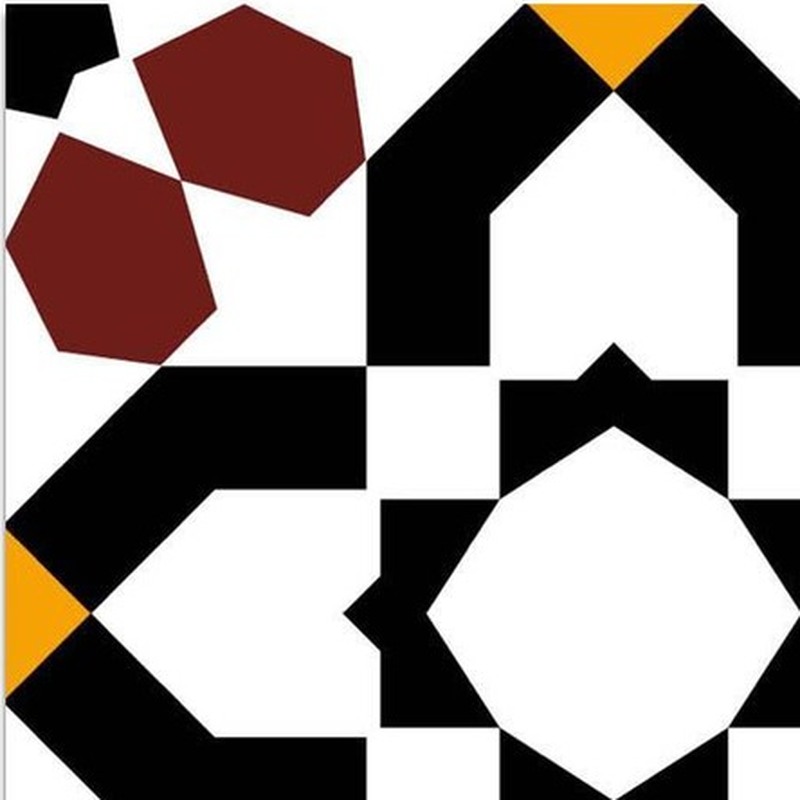 300x300mm Black White Geometric Pattern Tiles TQ39-CN33D48