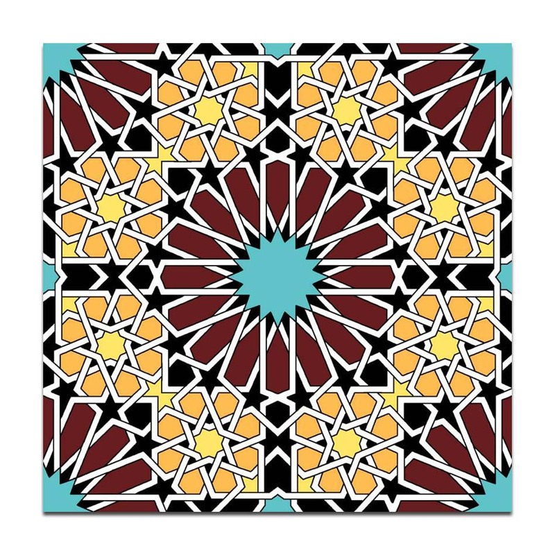 300x300mm Multicolour Mosaic Star Tiles TQ39-CN33D49