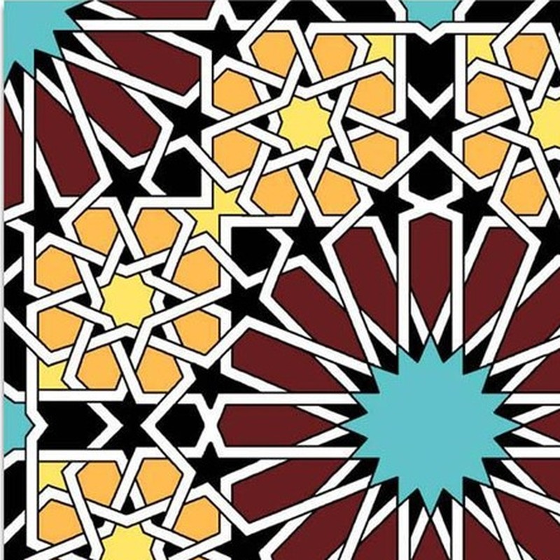 300x300mm Multicolour Mosaic Star Tiles TQ39-CN33D49