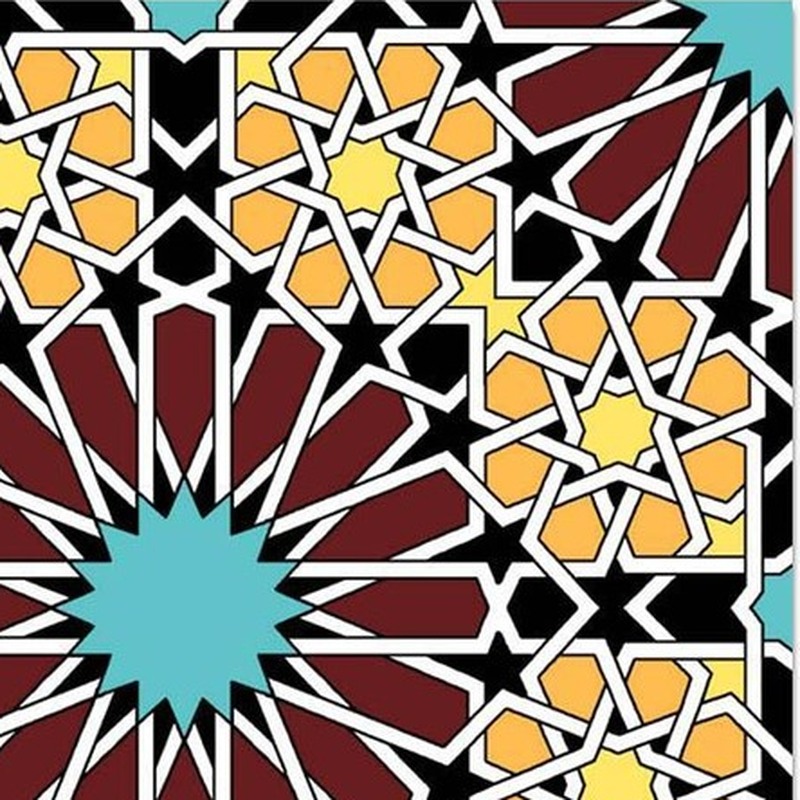 300x300mm Multicolour Mosaic Star Tiles TQ39-CN33D49