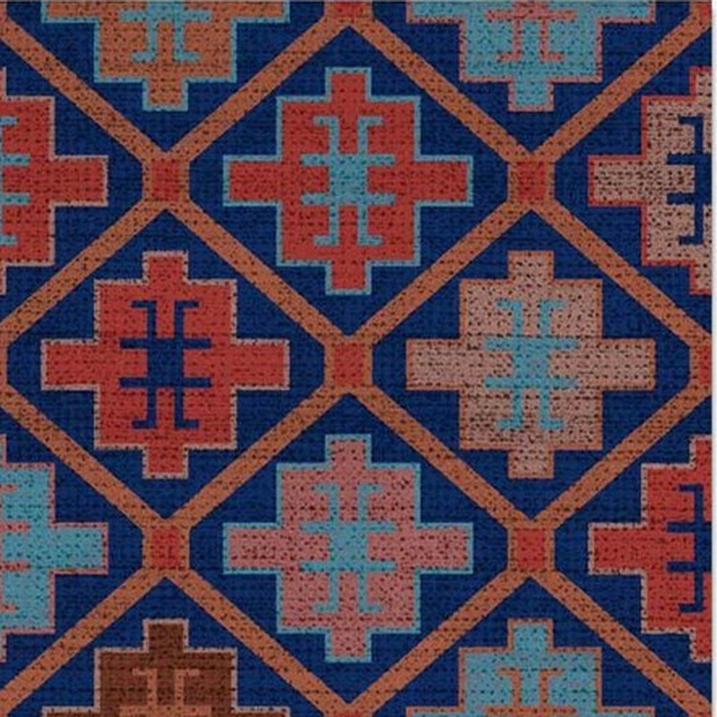 300x300mm Blue Red Geometric Repeat Tiles TQ39-CN33D51