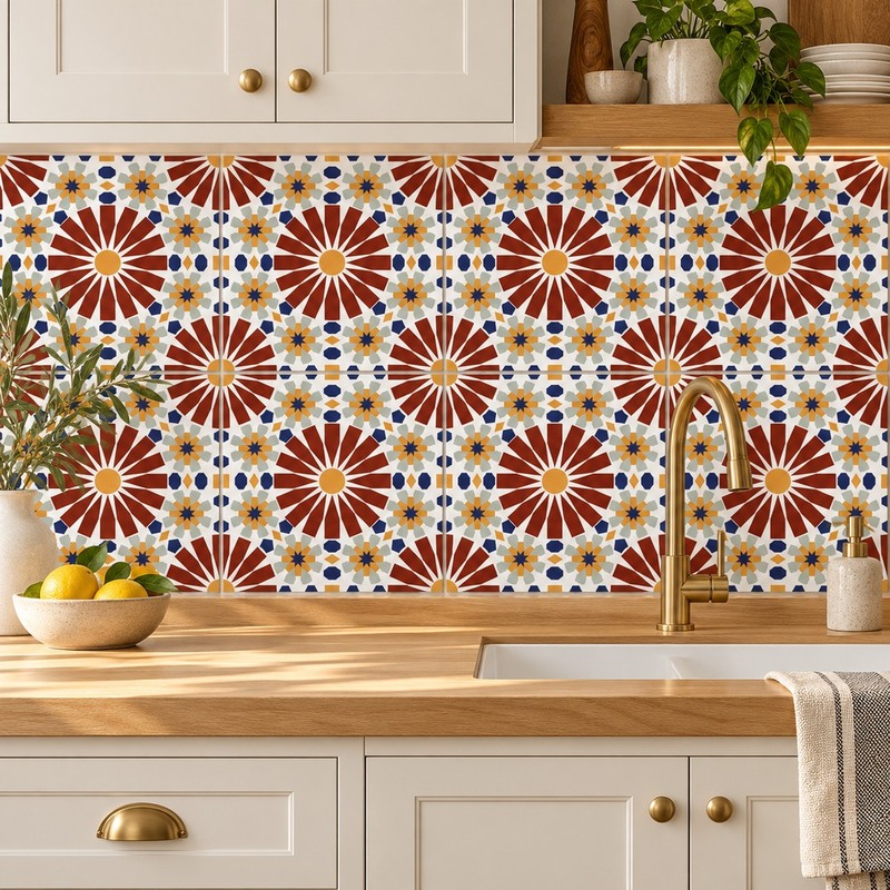 300x300mm Multicolour Mosaic Flower Tiles TQ39-CN33D52