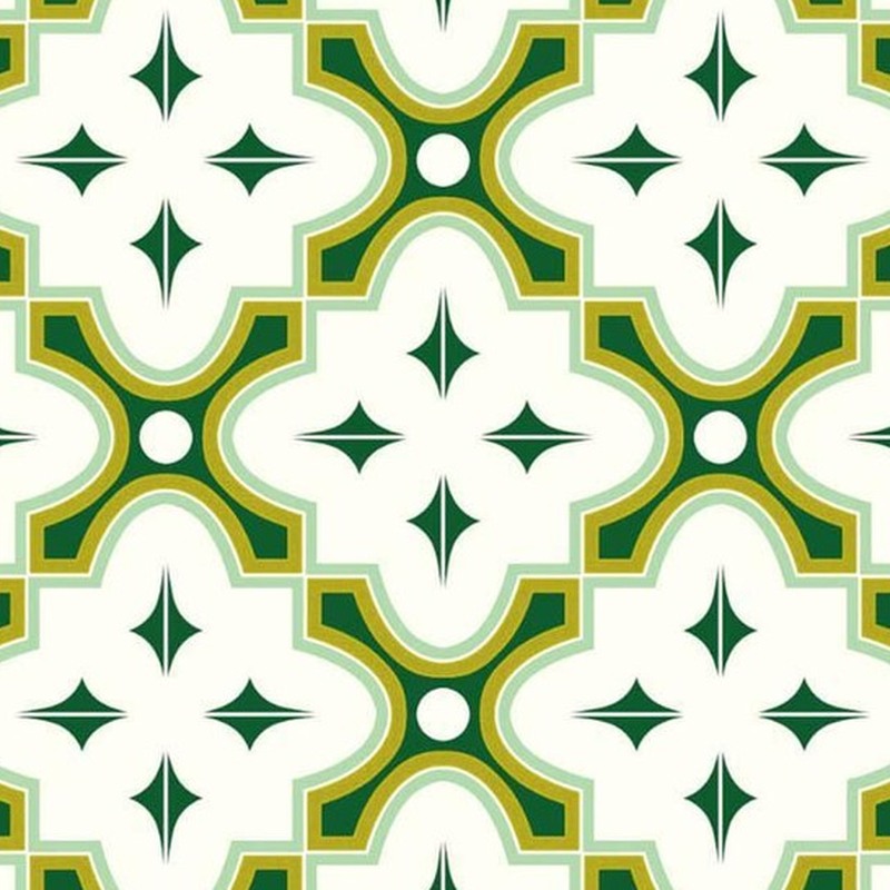 300x300mm Green White Geometric Cross Tiles TQ39-CN33G02