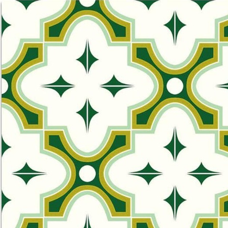 300x300mm Green White Geometric Cross Tiles TQ39-CN33G02