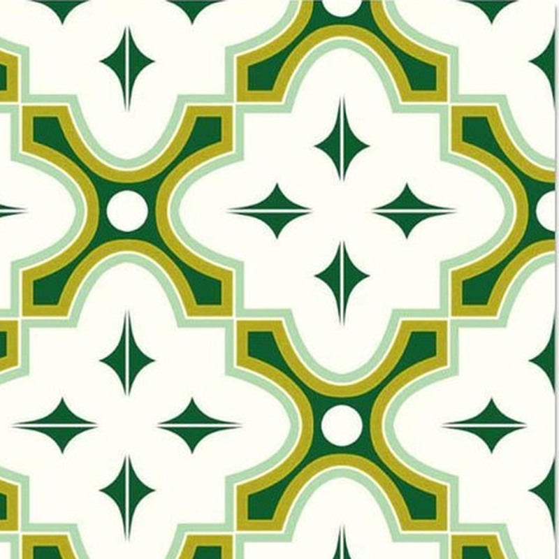 300x300mm Green White Geometric Cross Tiles TQ39-CN33G02