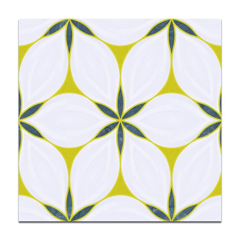 300x300mm White Yellow Petal Geometry Tiles TQ39-CN33G03