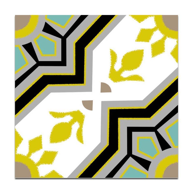 300x300mm Grey Yellow Angular Pattern Tiles TQ39-CN33G06