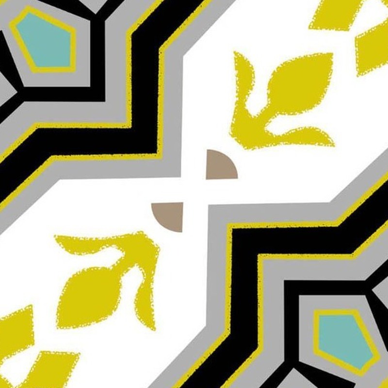 300x300mm Grey Yellow Angular Pattern Tiles TQ39-CN33G06
