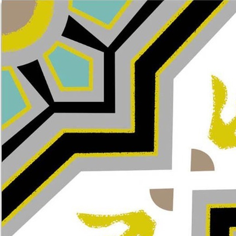 300x300mm Grey Yellow Angular Pattern Tiles TQ39-CN33G06