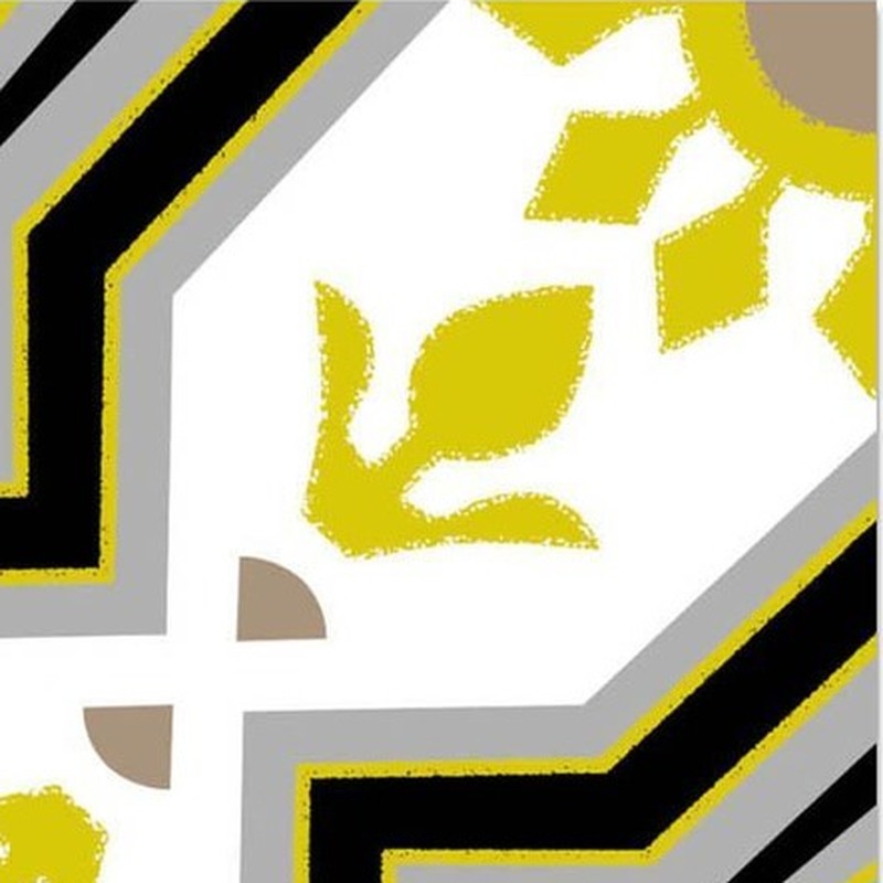 300x300mm Grey Yellow Angular Pattern Tiles TQ39-CN33G06