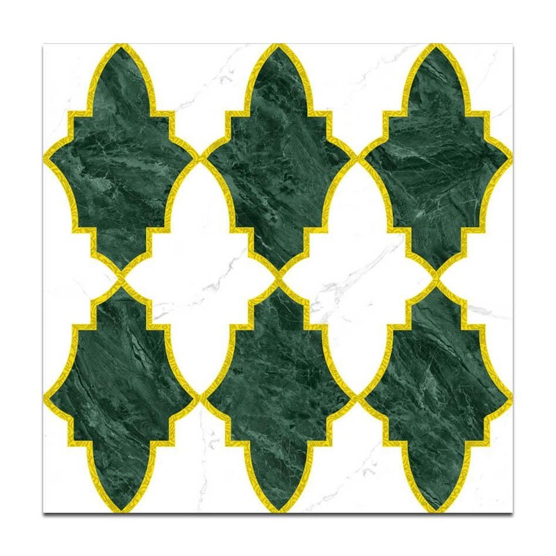 300x300mm Green Gold Tone Lantern Tiles TQ39-CN33G08