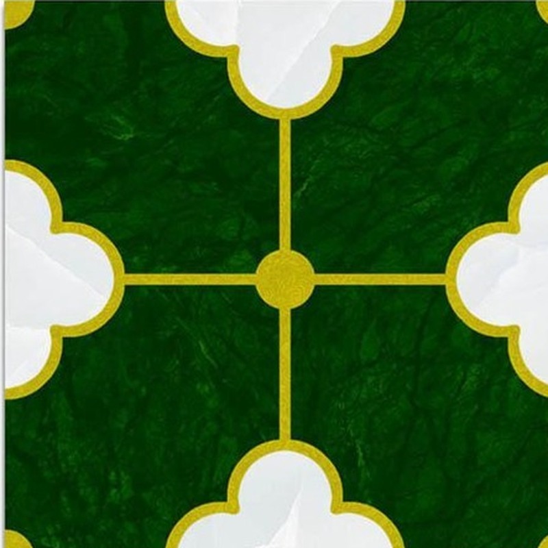 300x300mm Green White Quatrefoil Grid Tiles TQ39-CN33G09