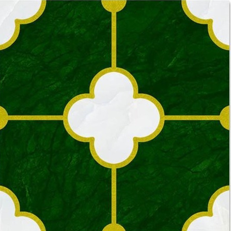 300x300mm Green White Quatrefoil Grid Tiles TQ39-CN33G09