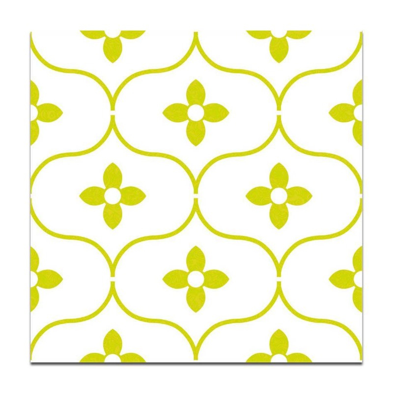 300x300mm White Gold Tone Floral Vine Tiles TQ39-CN33G10