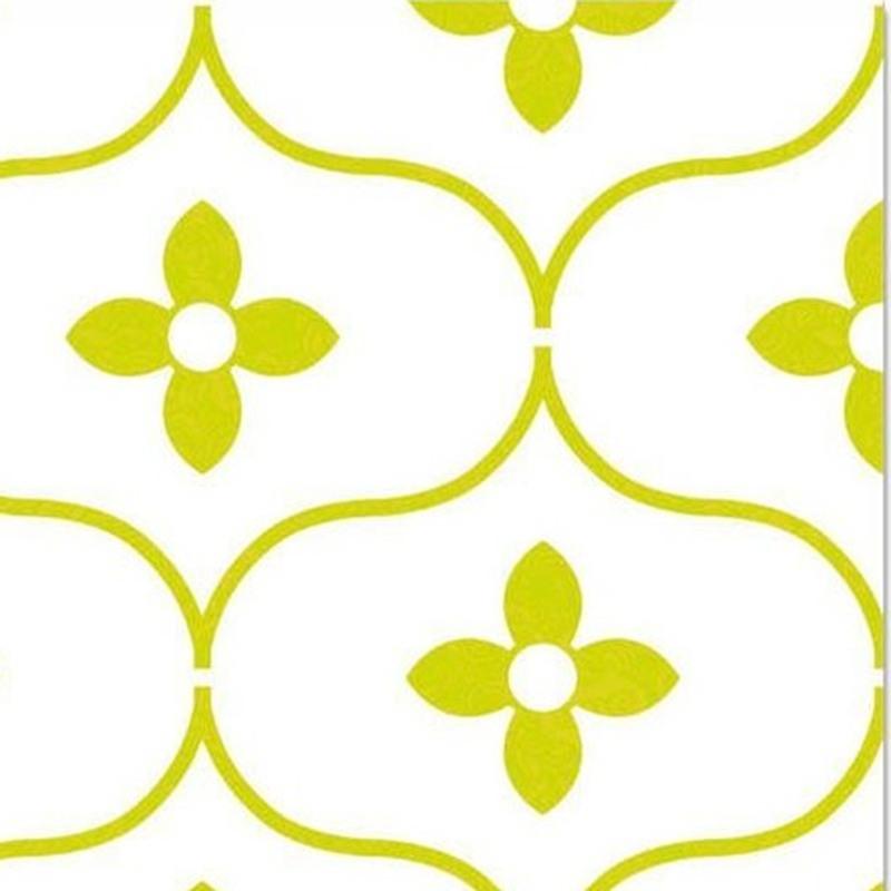 300x300mm White Gold Tone Floral Vine Tiles TQ39-CN33G10