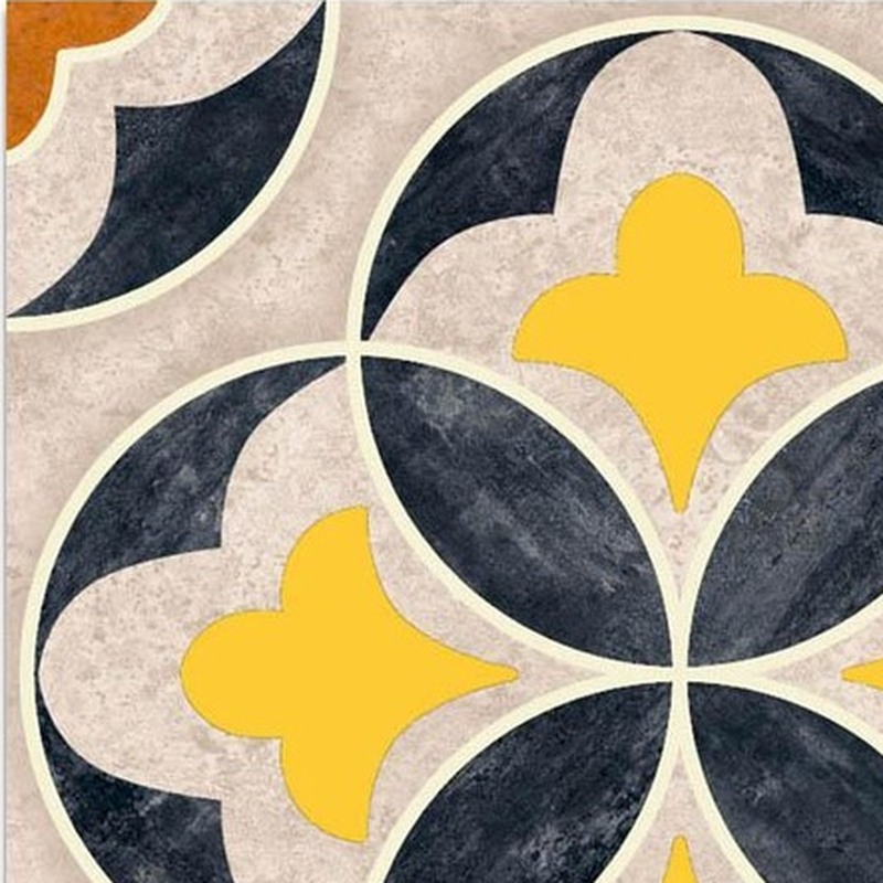 300x300mm Grey Gold Tone Flower Tiles TQ39-CN33G11