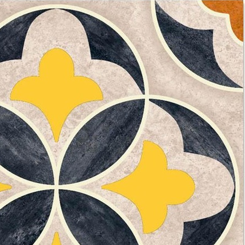 300x300mm Grey Gold Tone Flower Tiles TQ39-CN33G11